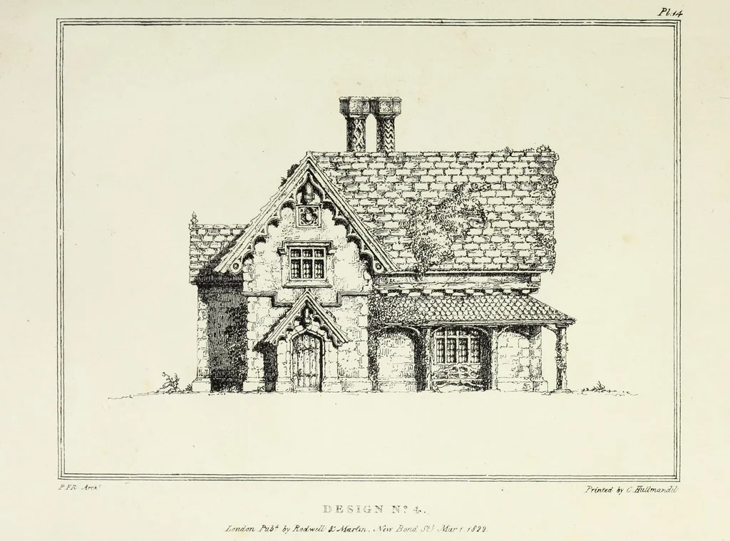 An illustration from Rural architecture : being a series of designs for ornamental cottages, 1828, leaf 48