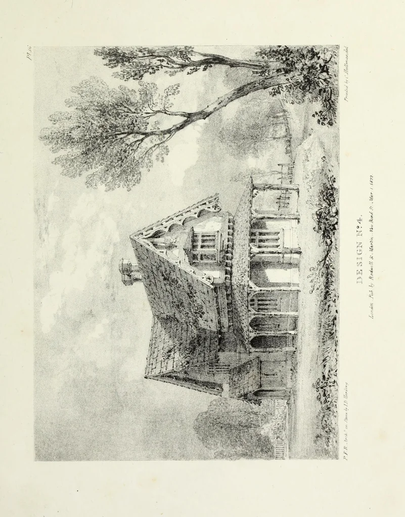 An illustration from Rural architecture : being a series of designs for ornamental cottages, 1828, leaf 52