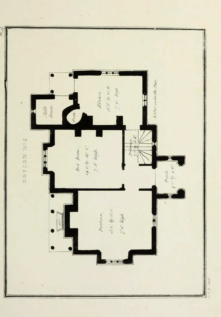 An illustration from Rural architecture : being a series of designs for ornamental cottages, 1828, leaf 56