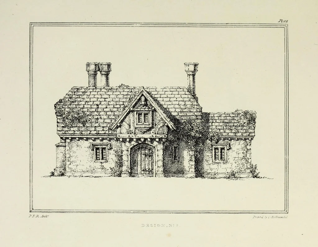 An illustration from Rural architecture : being a series of designs for ornamental cottages, 1828, leaf 58