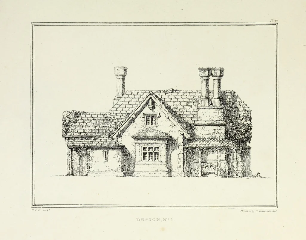 An illustration from Rural architecture : being a series of designs for ornamental cottages, 1828, leaf 60