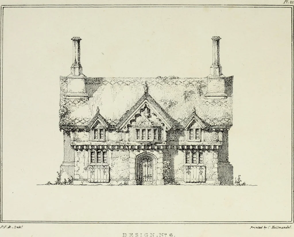 An illustration from Rural architecture : being a series of designs for ornamental cottages, 1828, leaf 68