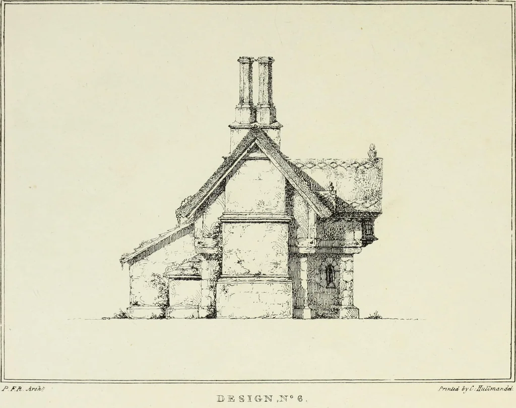 An illustration from Rural architecture : being a series of designs for ornamental cottages, 1828, leaf 70