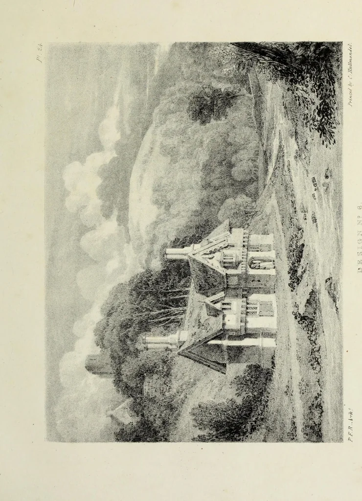 An illustration from Rural architecture : being a series of designs for ornamental cottages, 1828, leaf 72