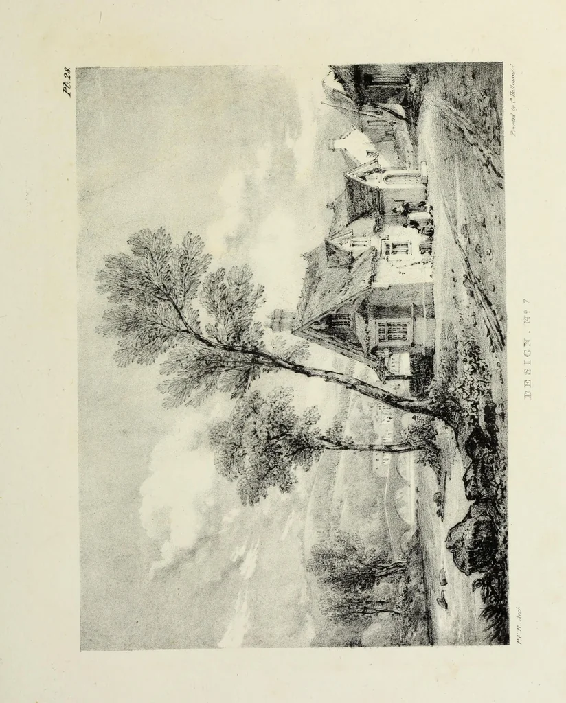 An illustration from Rural architecture : being a series of designs for ornamental cottages, 1828, leaf 82