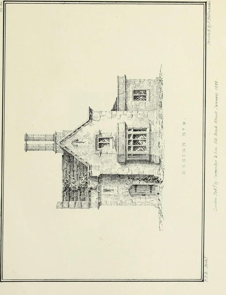 An illustration from Rural architecture : being a series of designs for ornamental cottages, 1828, leaf 98