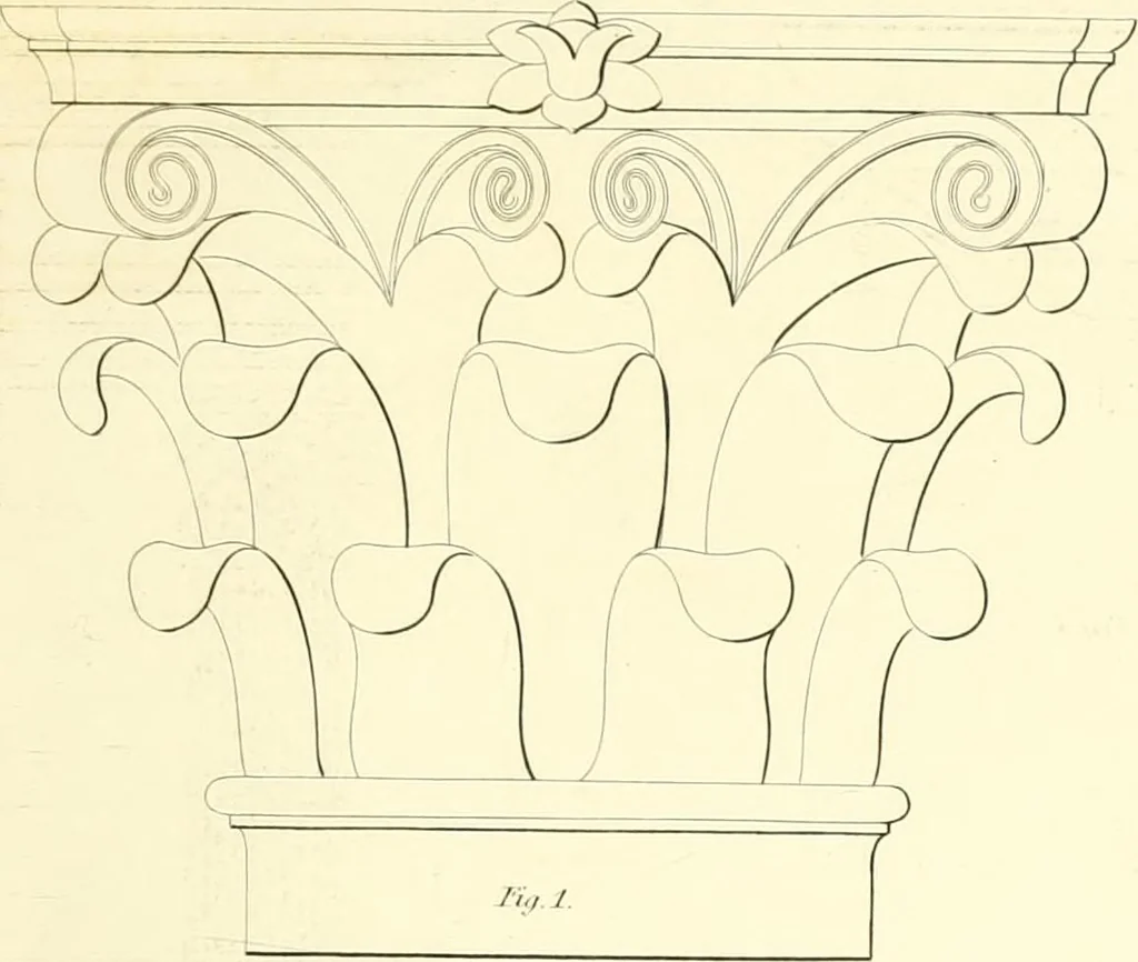 An illustration from Rural architecture: consisting of classic dwellings, Doric, Ionic, Corinthian and Gothic, and details connected with each of the orders; embracing plans, elevations parallel and perspective, specifications, estimates, framing, etc. for private houses and churches. Designed for the United States of America, 1843, leaf 176