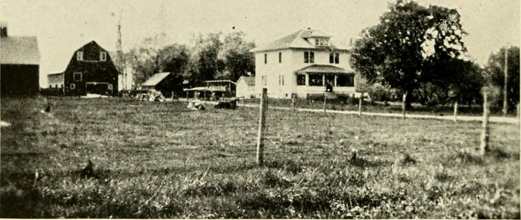 An illustration from Rural church life in the Middle West, as illustrated by Clay County, Iowa, and Jennings County, Indiana, with comparative data from studies of thirty-five middle western counties, 1922, leaf 23