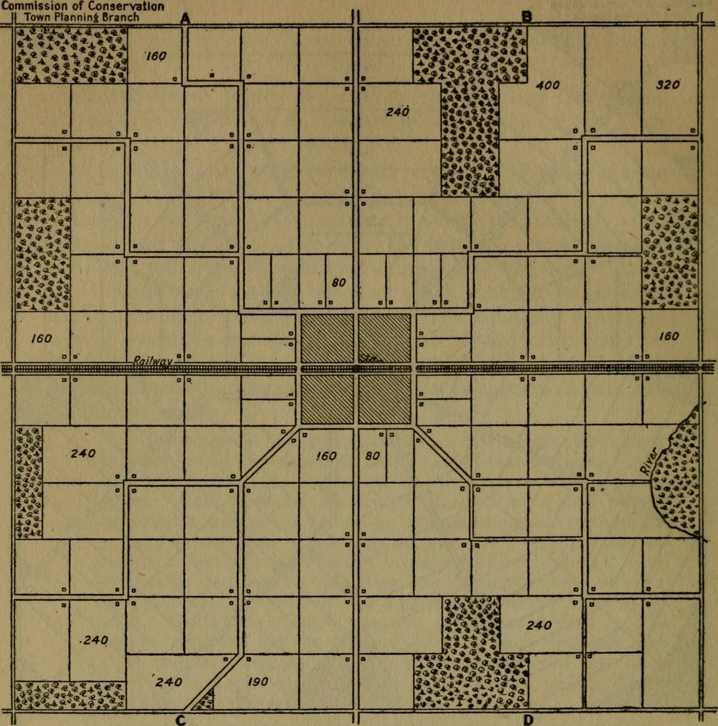 An illustration from Rural planning and development; a study of rural conditions and problems in Canada, 1917, leaf 99