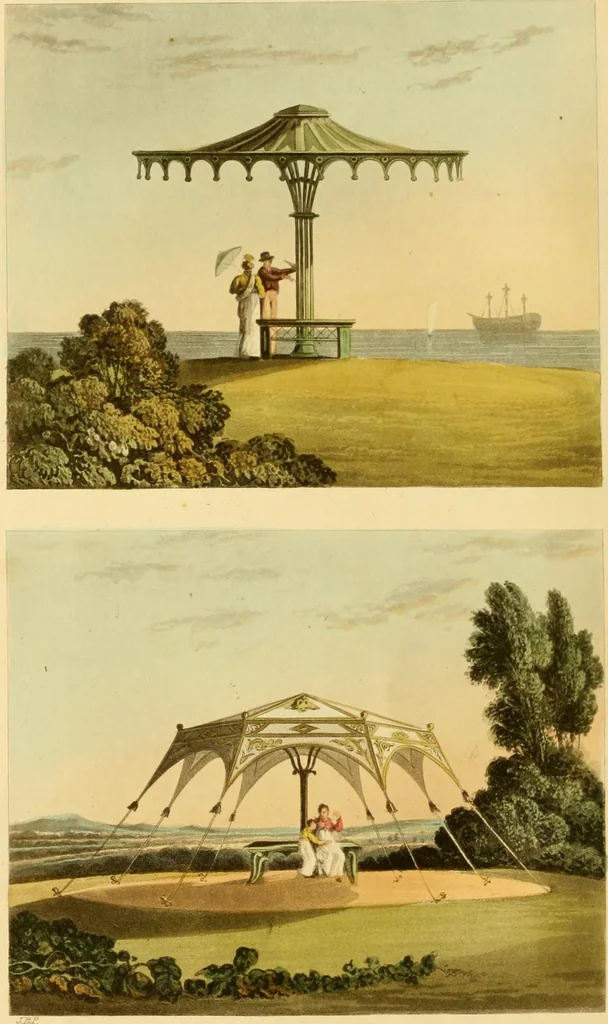 An illustration from Rural residences: consisting of a series of designs for cottages, decorated cottages, small villas, and other ornamental buildings, 1818, leaf 155
