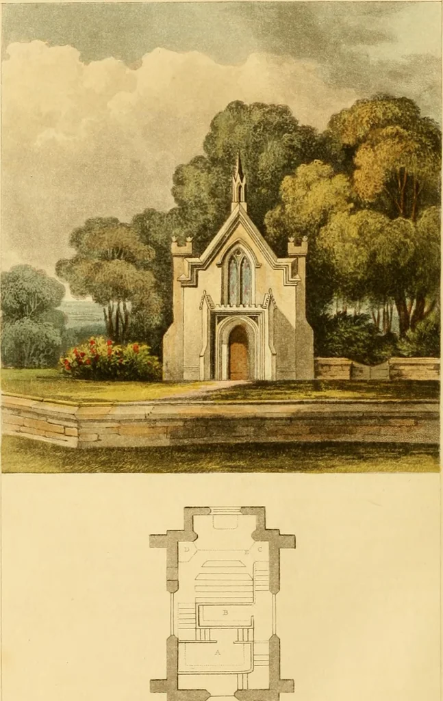 An illustration from Rural residences: consisting of a series of designs for cottages, decorated cottages, small villas, and other ornamental buildings, 1818, leaf 163