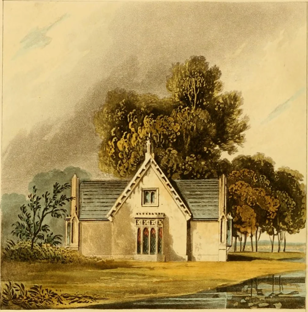 An illustration from Rural residences: consisting of a series of designs for cottages, decorated cottages, small villas, and other ornamental buildings, 1818, leaf 35