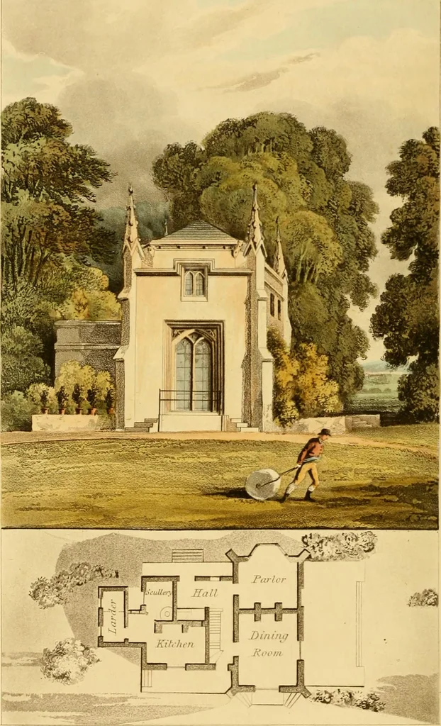 An illustration from Rural residences: consisting of a series of designs for cottages, decorated cottages, small villas, and other ornamental buildings, 1818, leaf 41