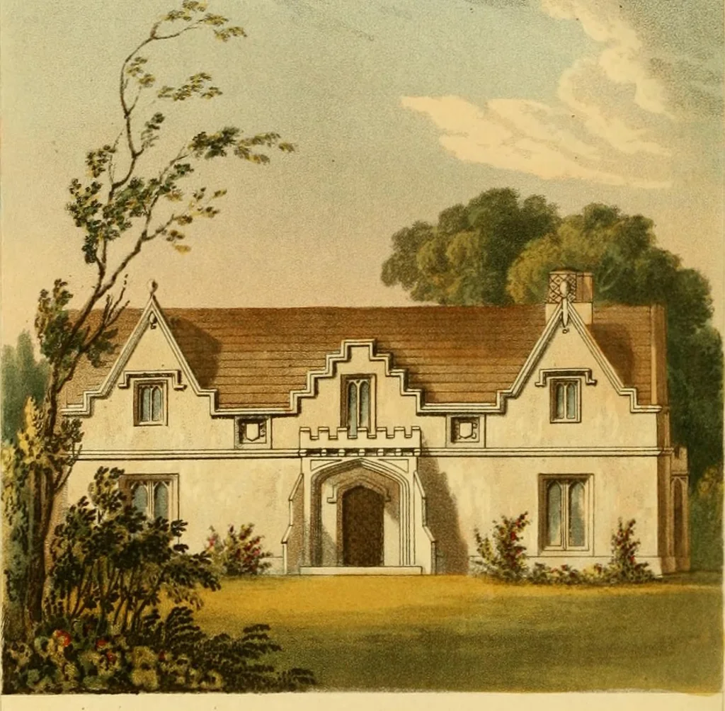 An illustration from Rural residences: consisting of a series of designs for cottages, decorated cottages, small villas, and other ornamental buildings, 1818, leaf 59
