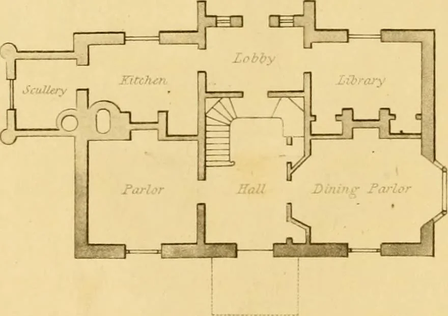 An illustration from Rural residences: consisting of a series of designs for cottages, decorated cottages, small villas, and other ornamental buildings, 1818, leaf 59