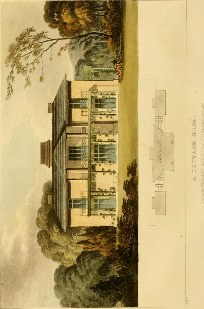 An illustration from Rural residences: consisting of a series of designs for cottages, decorated cottages, small villas, and other ornamental buildings, 1818, leaf 89