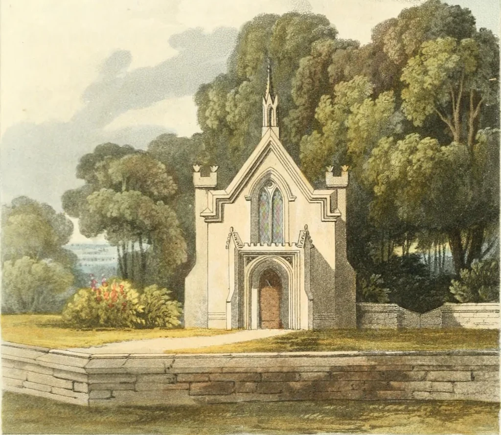 An illustration from Rural residences : a series of designs for cottages, decorated cottages, small villas..., 1818, leaf 159