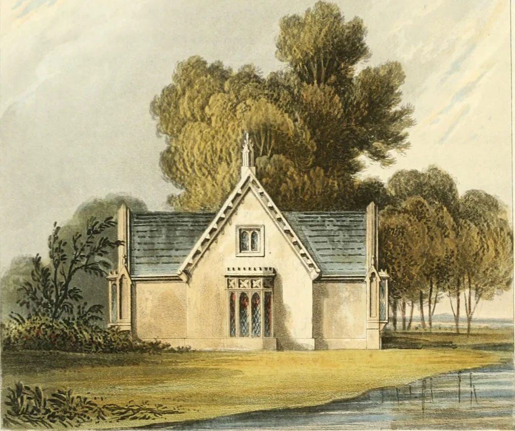 An illustration from Rural residences : a series of designs for cottages, decorated cottages, small villas..., 1818, leaf 33