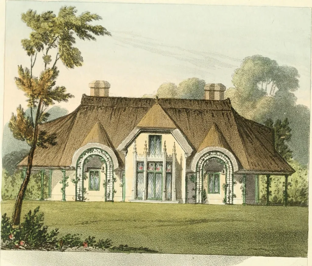 An illustration from Rural residences : a series of designs for cottages, decorated cottages, small villas..., 1818, leaf 45