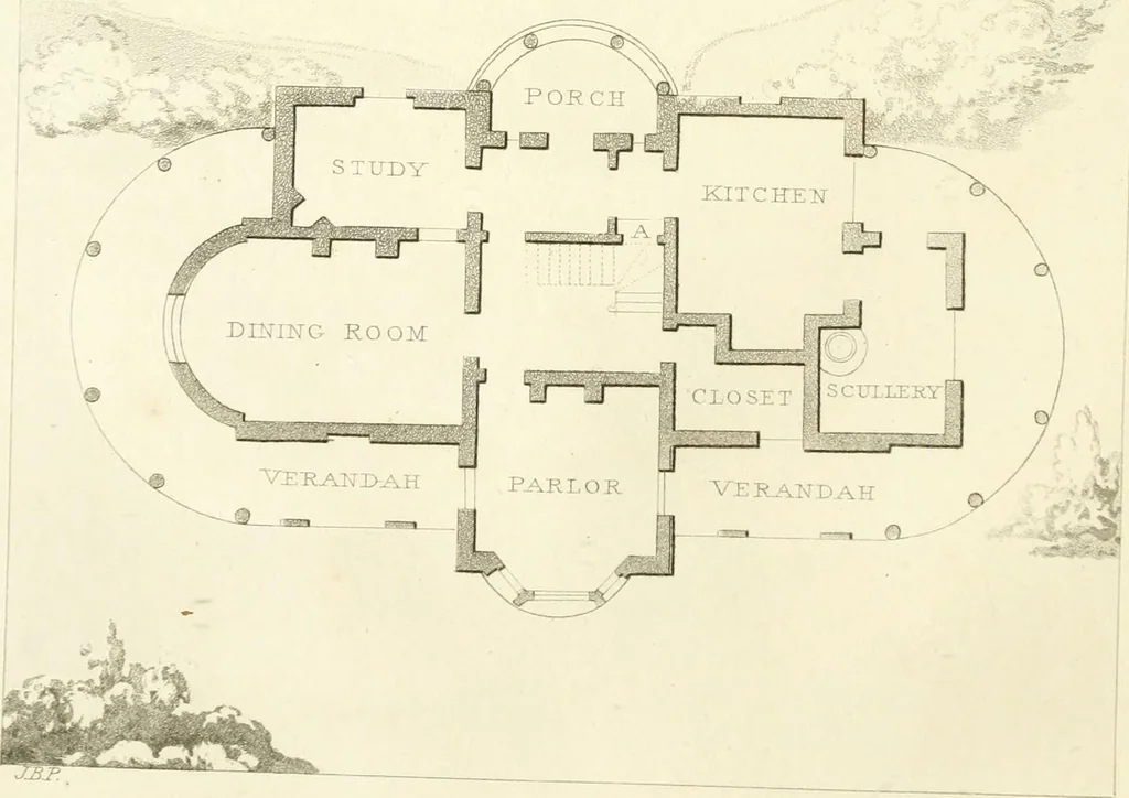 An illustration from Rural residences : a series of designs for cottages, decorated cottages, small villas..., 1818, leaf 45