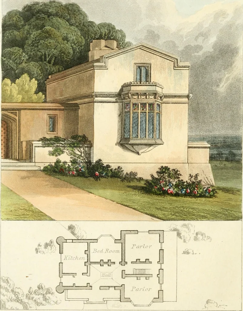 An illustration from Rural residences : a series of designs for cottages, decorated cottages, small villas..., 1818, leaf 51