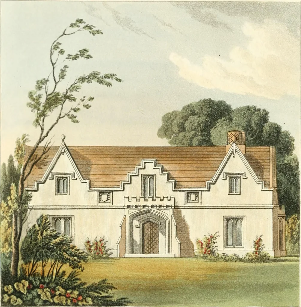 An illustration from Rural residences : a series of designs for cottages, decorated cottages, small villas..., 1818, leaf 57