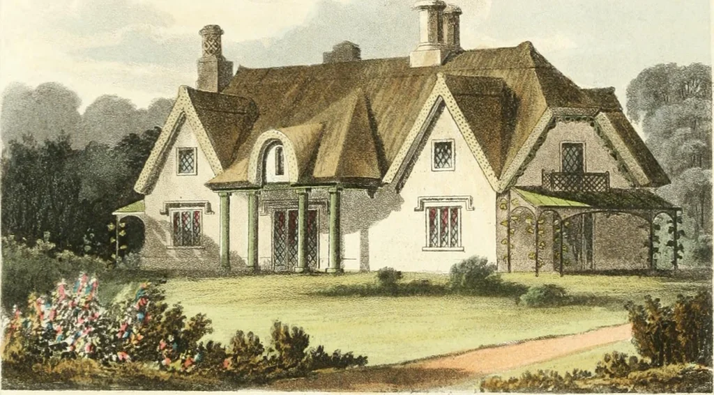 An illustration from Rural residences : a series of designs for cottages, decorated cottages, small villas..., 1818, leaf 63
