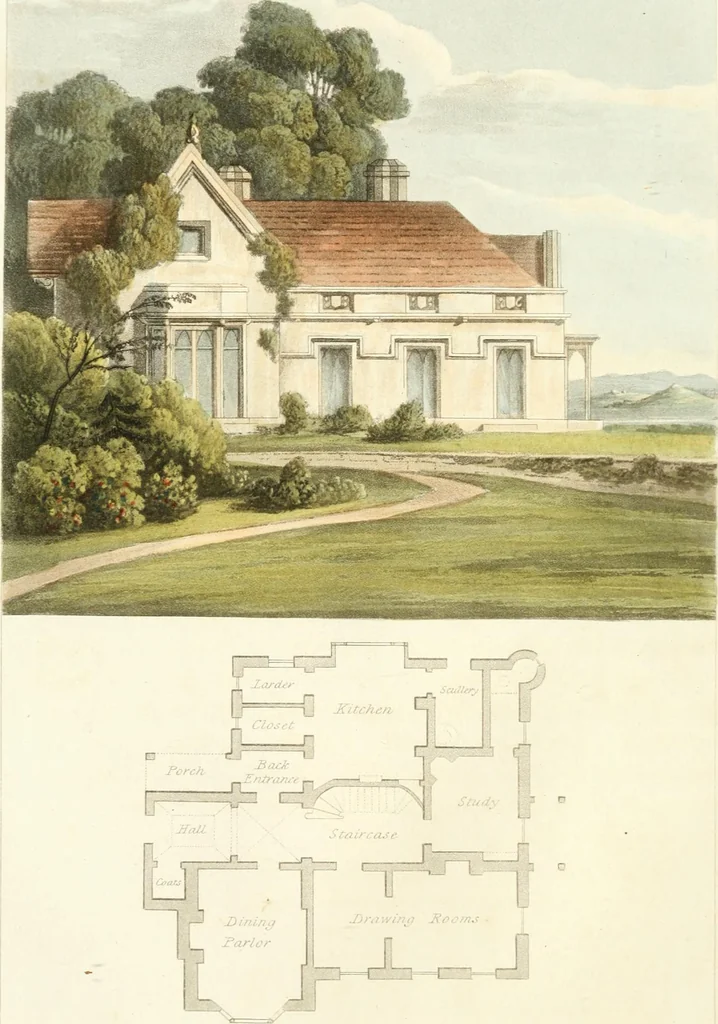 An illustration from Rural residences : a series of designs for cottages, decorated cottages, small villas..., 1818, leaf 69