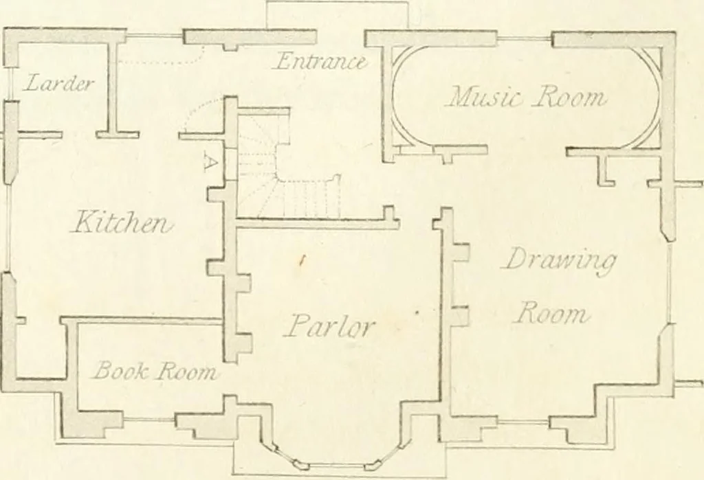 An illustration from Rural residences : a series of designs for cottages, decorated cottages, small villas..., 1818, leaf 75
