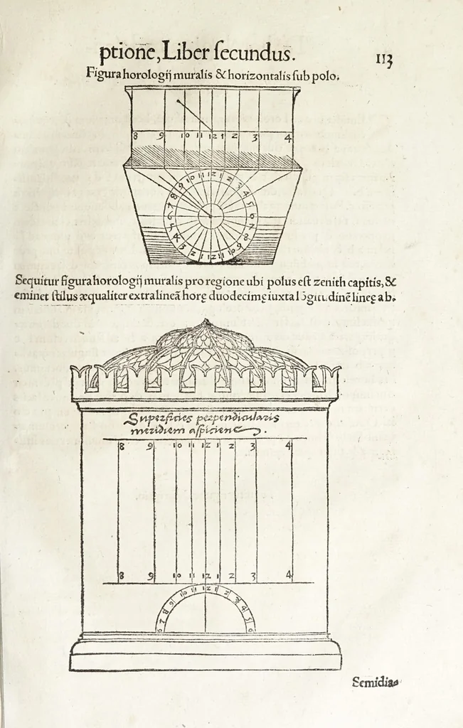 An illustration from Rvdimenta mathematica : haec in duos digeruntur libros, quorum prior geometriae tradit principia seu prima elementa, unà cum rerum & uariarum figurarũ dimensionibus : posterior uerò omnigenum horologiorum docet delineationes, 1551, leaf 131