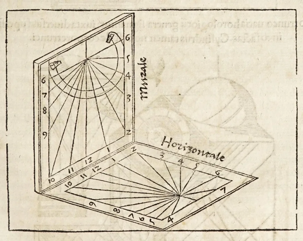 An illustration from Rvdimenta mathematica : haec in duos digeruntur libros, quorum prior geometriae tradit principia seu prima elementa, unà cum rerum & uariarum figurarũ dimensionibus : posterior uerò omnigenum horologiorum docet delineationes, 1551, leaf 163