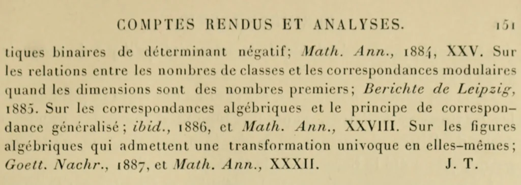 An illustration from Bulletin des sciences mathématiques, 1870, leaf 156