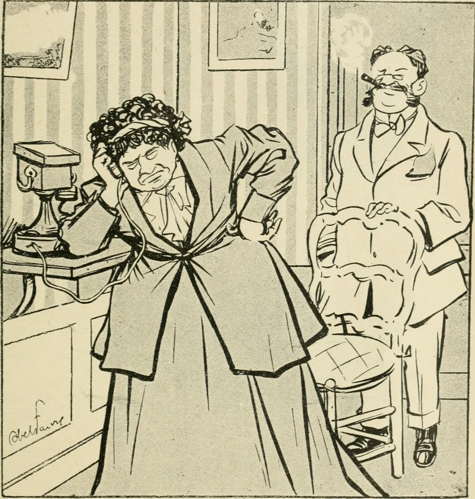 An illustration from Les maîtres humoristes, les meilleurs dessins, les meilleures legendes, 1905, leaf 104
