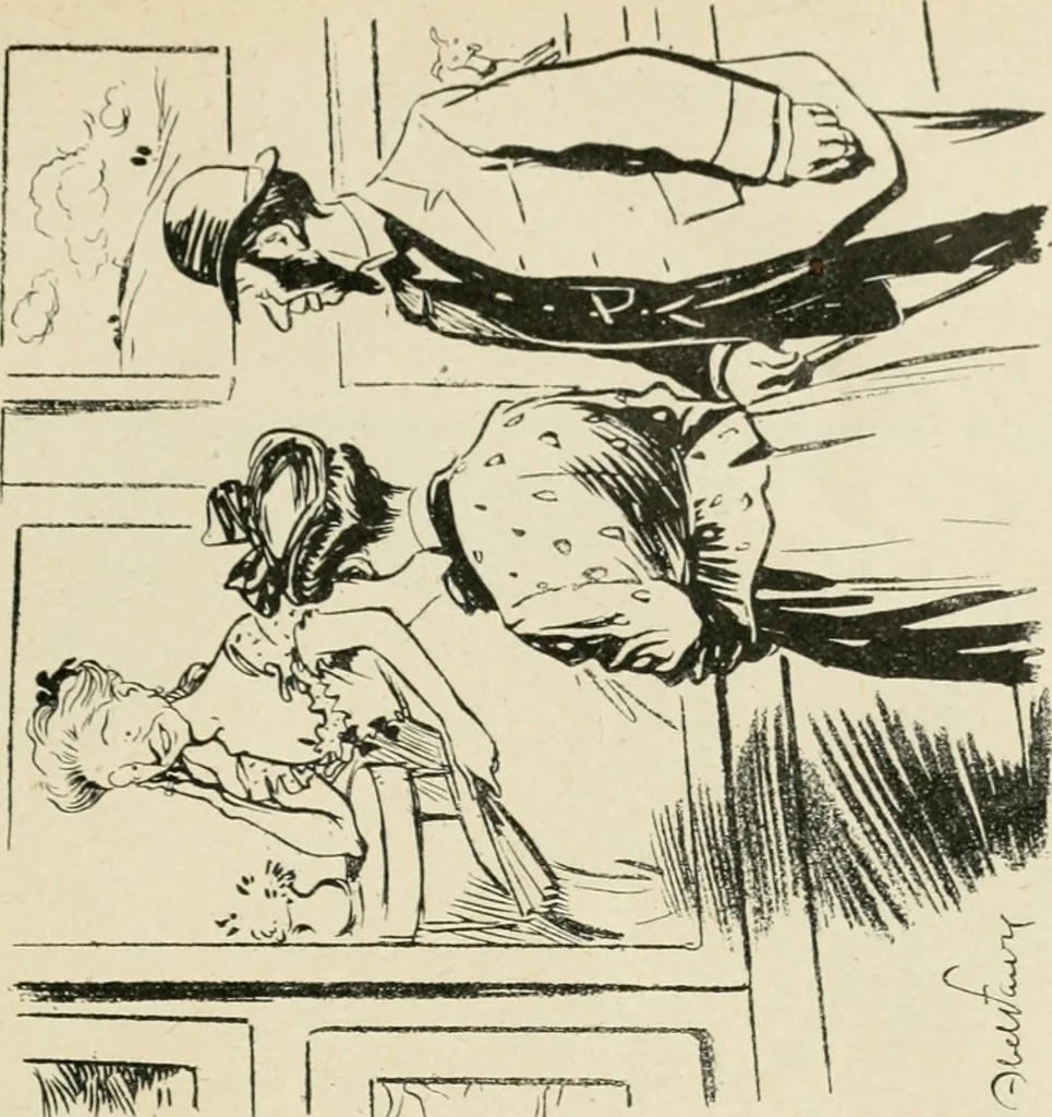 An illustration from Les maîtres humoristes, les meilleurs dessins, les meilleures legendes, 1905, leaf 106