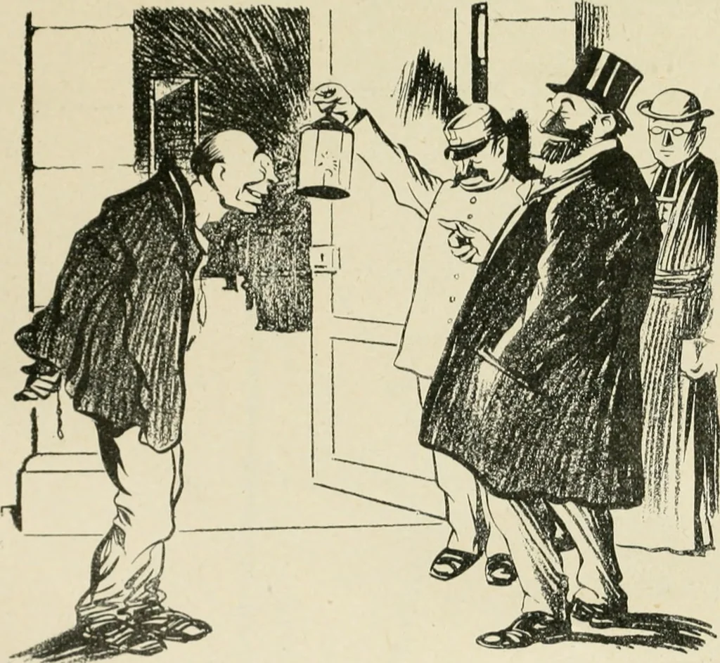 An illustration from Les maîtres humoristes, les meilleurs dessins, les meilleures legendes, 1905, leaf 106