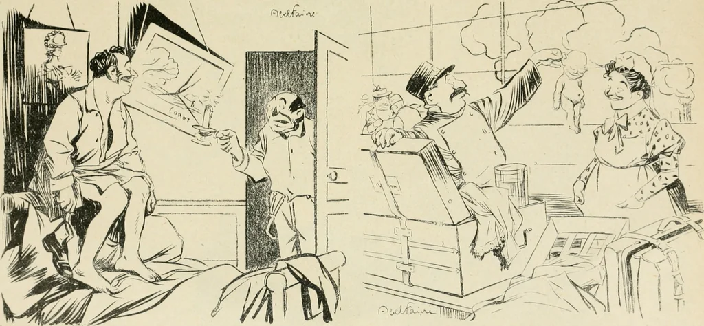 An illustration from Les maîtres humoristes, les meilleurs dessins, les meilleures legendes, 1905, leaf 110