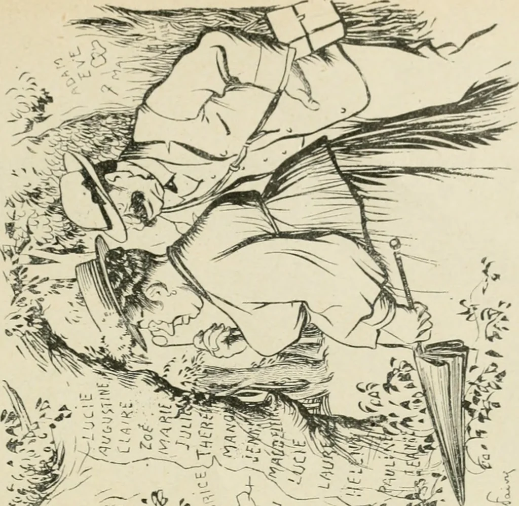 An illustration from Les maîtres humoristes, les meilleurs dessins, les meilleures legendes, 1905, leaf 122