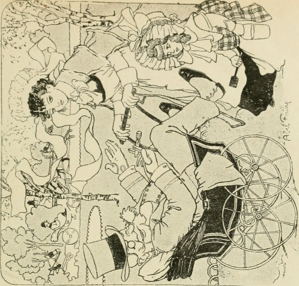 An illustration from Les maîtres humoristes, les meilleurs dessins, les meilleures legendes, 1905, leaf 132