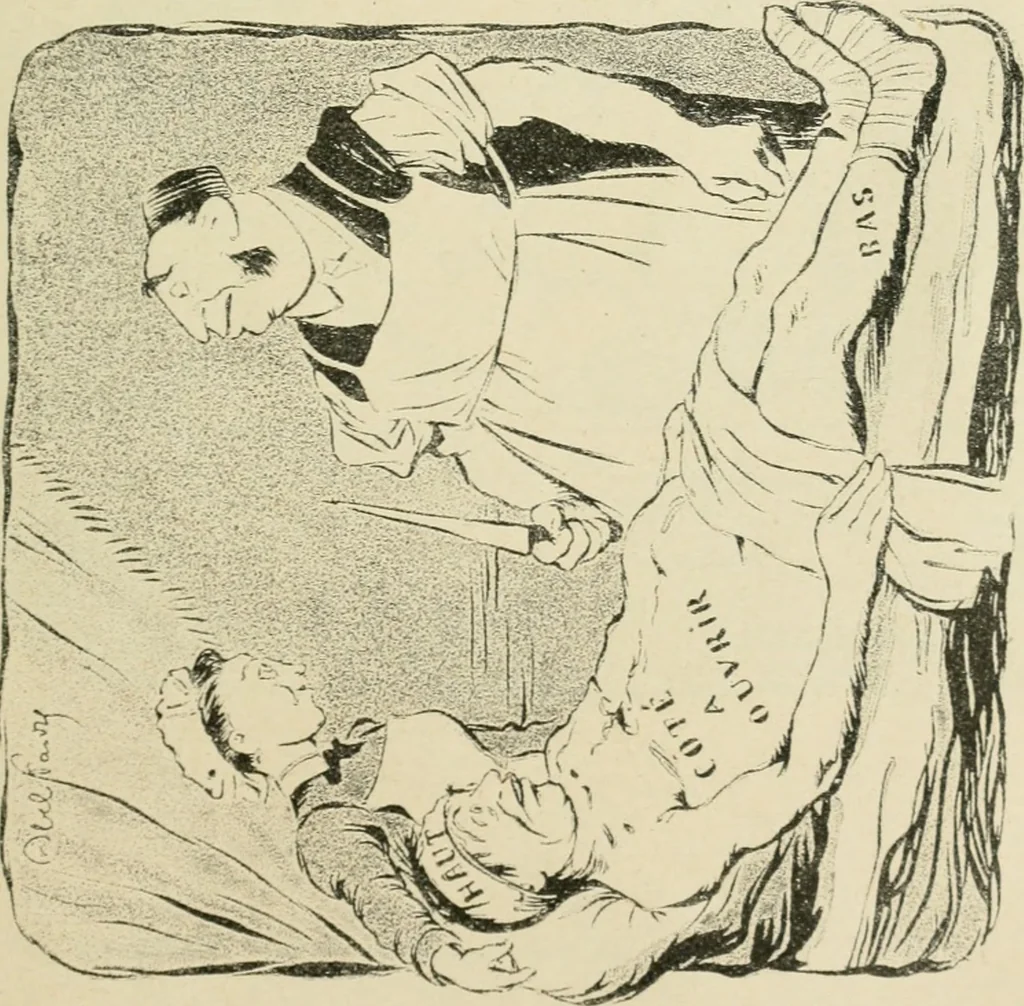 An illustration from Les maîtres humoristes, les meilleurs dessins, les meilleures legendes, 1905, leaf 132