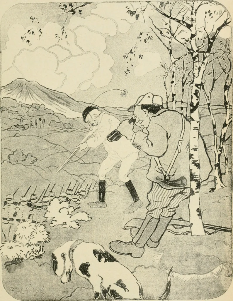 An illustration from Les maîtres humoristes, les meilleurs dessins, les meilleures legendes, 1905, leaf 148