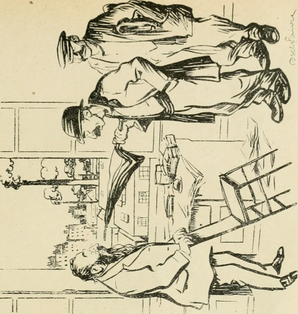 An illustration from Les maîtres humoristes, les meilleurs dessins, les meilleures legendes, 1905, leaf 150