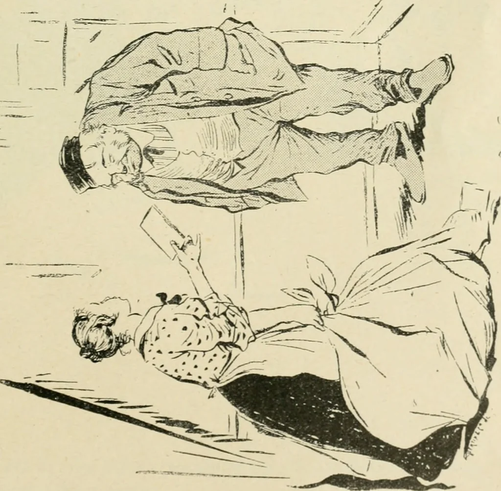 An illustration from Les maîtres humoristes, les meilleurs dessins, les meilleures legendes, 1905, leaf 150