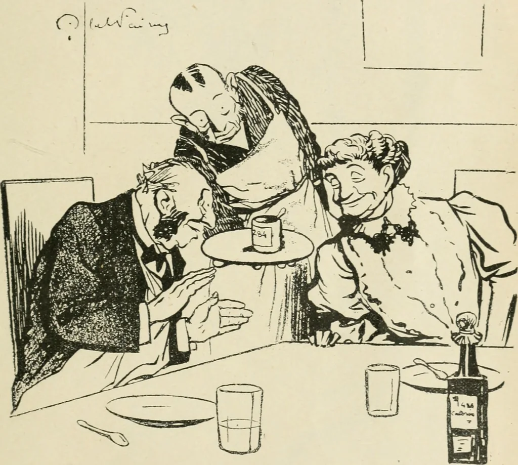 An illustration from Les maîtres humoristes, les meilleurs dessins, les meilleures legendes, 1905, leaf 152