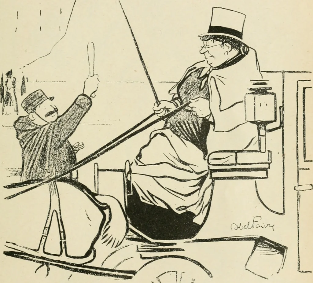 An illustration from Les maîtres humoristes, les meilleurs dessins, les meilleures legendes, 1905, leaf 156