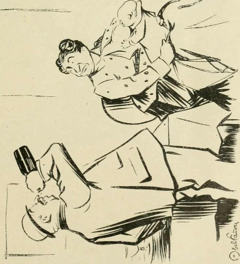 An illustration from Les maîtres humoristes, les meilleurs dessins, les meilleures legendes, 1905, leaf 26
