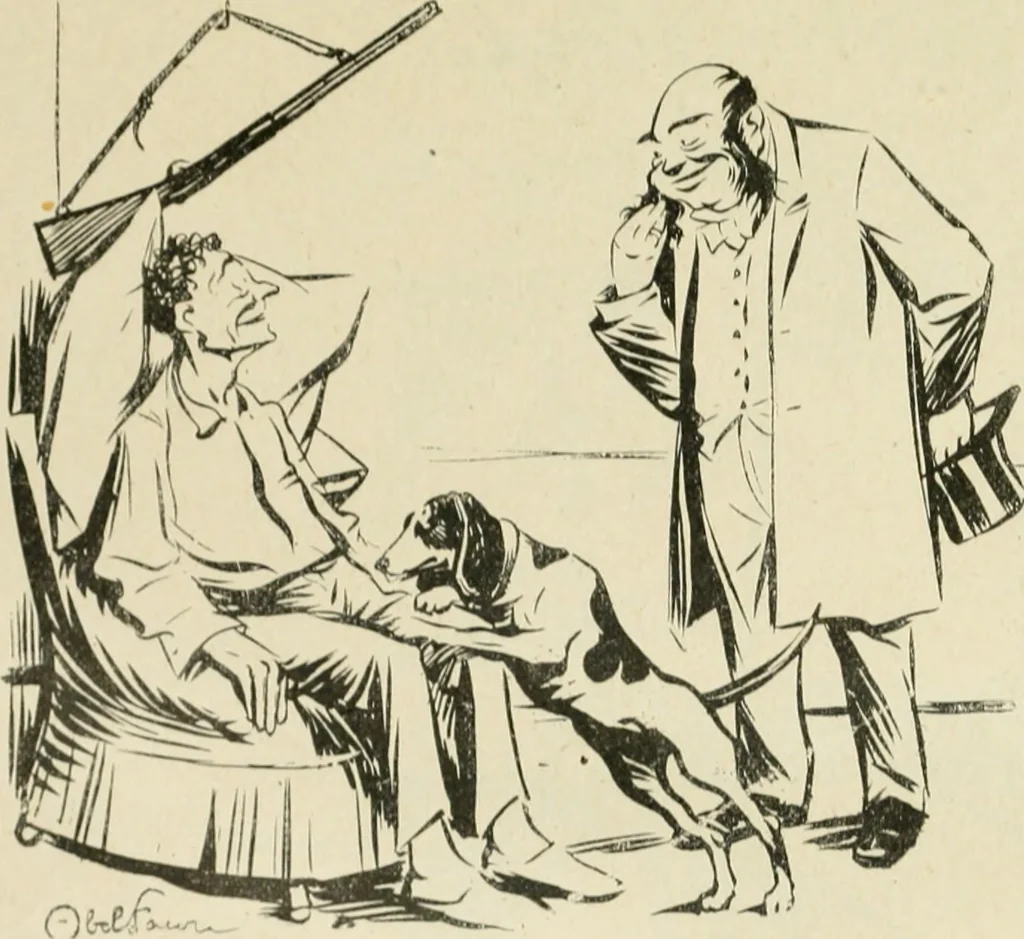 An illustration from Les maîtres humoristes, les meilleurs dessins, les meilleures legendes, 1905, leaf 38