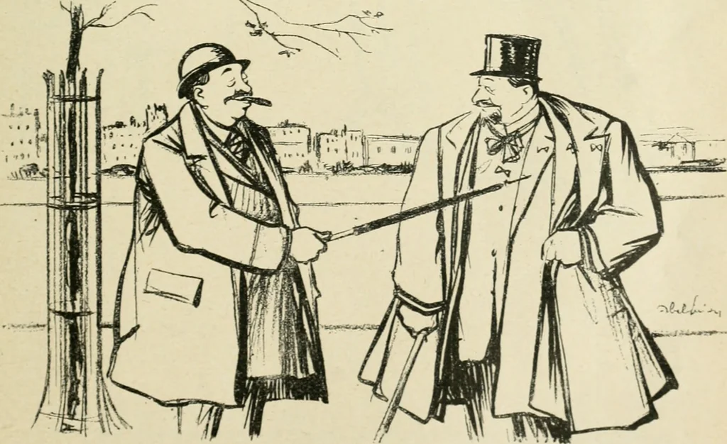 An illustration from Les maîtres humoristes, les meilleurs dessins, les meilleures legendes, 1905, leaf 42