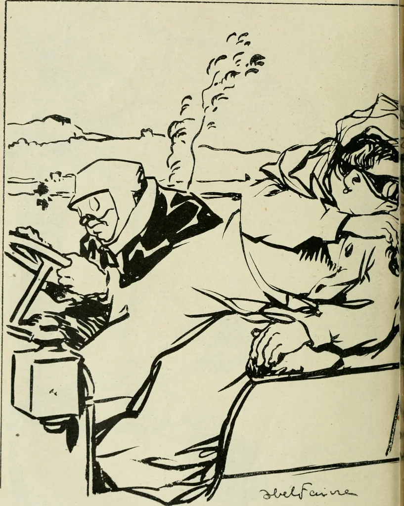 An illustration from Les maîtres humoristes, les meilleurs dessins, les meilleures legendes, 1905, leaf 47