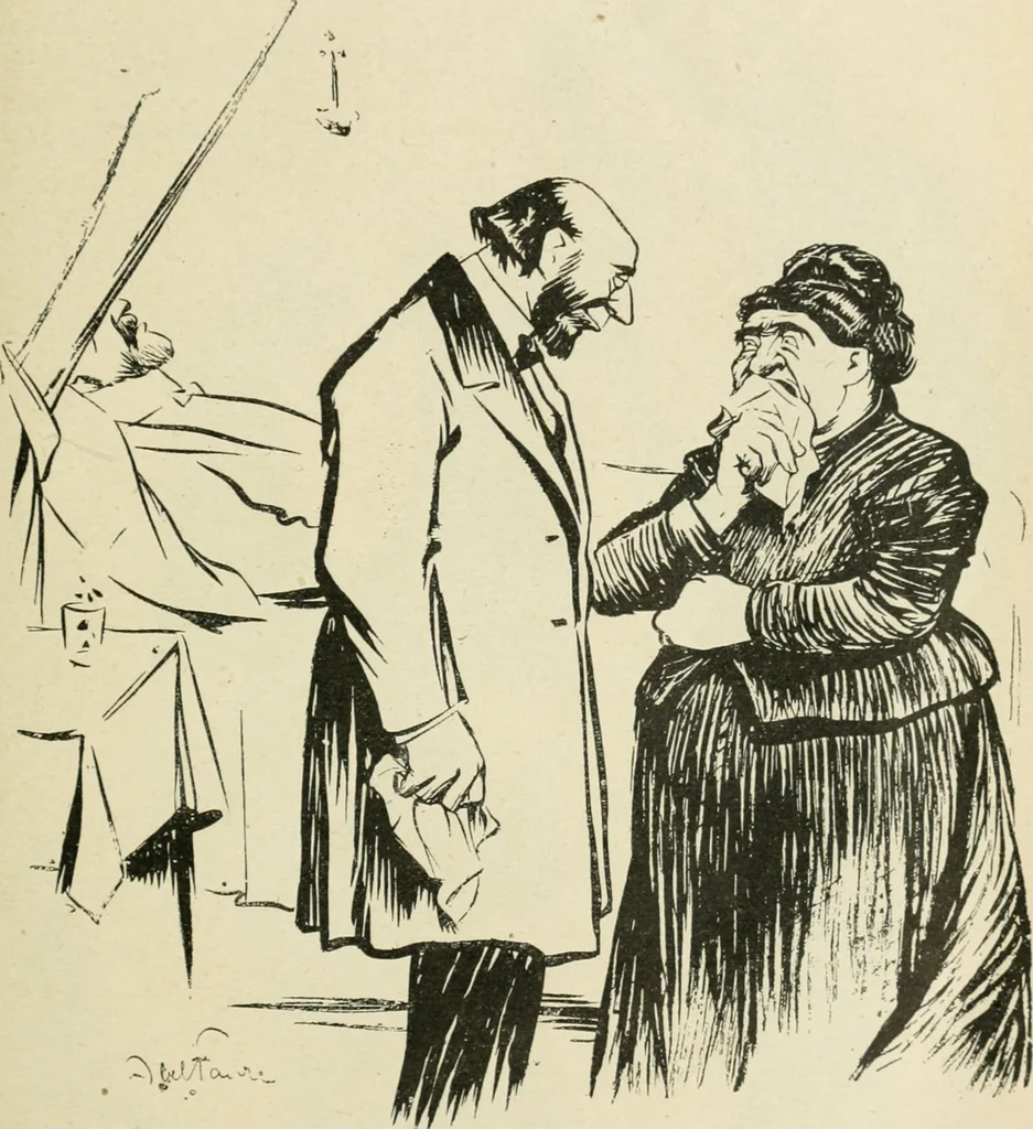 An illustration from Les maîtres humoristes, les meilleurs dessins, les meilleures legendes, 1905, leaf 54