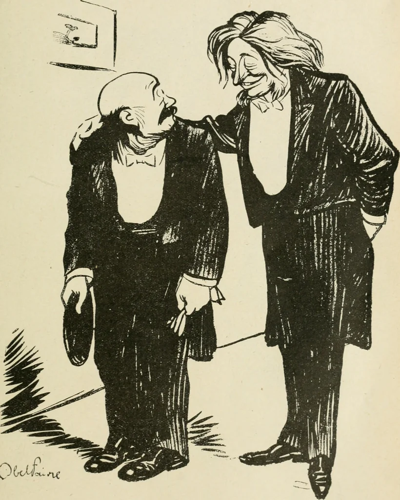 An illustration from Les maîtres humoristes, les meilleurs dessins, les meilleures legendes, 1905, leaf 56